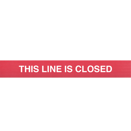 Queue Solutions SafetyPro 300, Red, 16' Red/White THIS LINE IS CLOSED Belt SPRO300R-RWLC160